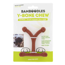 Bamboodles Y-Bone Chew Toy - Bacon - Small