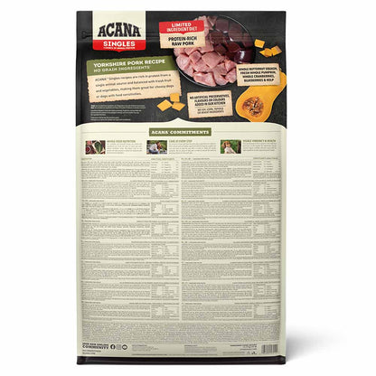 Acana Singles Yorkshire Pork Adult Grain Free Dry Dog Food