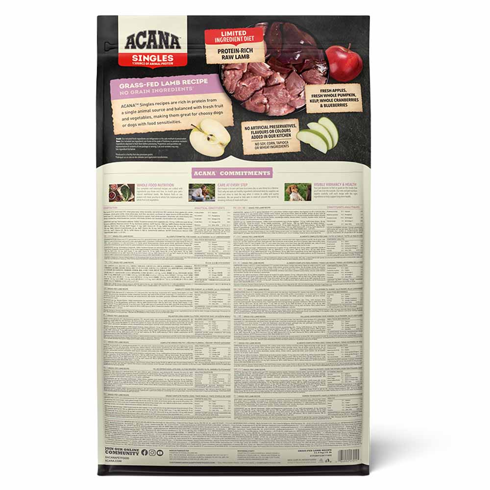 Acana Singles Grass Fed Lamb Adult Dry Dog Food