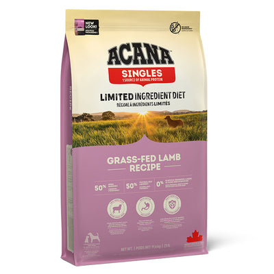 Acana Acana Singles Grass Fed Lamb Adult Dry Dog pet food packaging