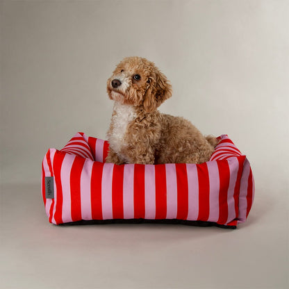 Scruffs Amalfi Striped Box Bed - Pink