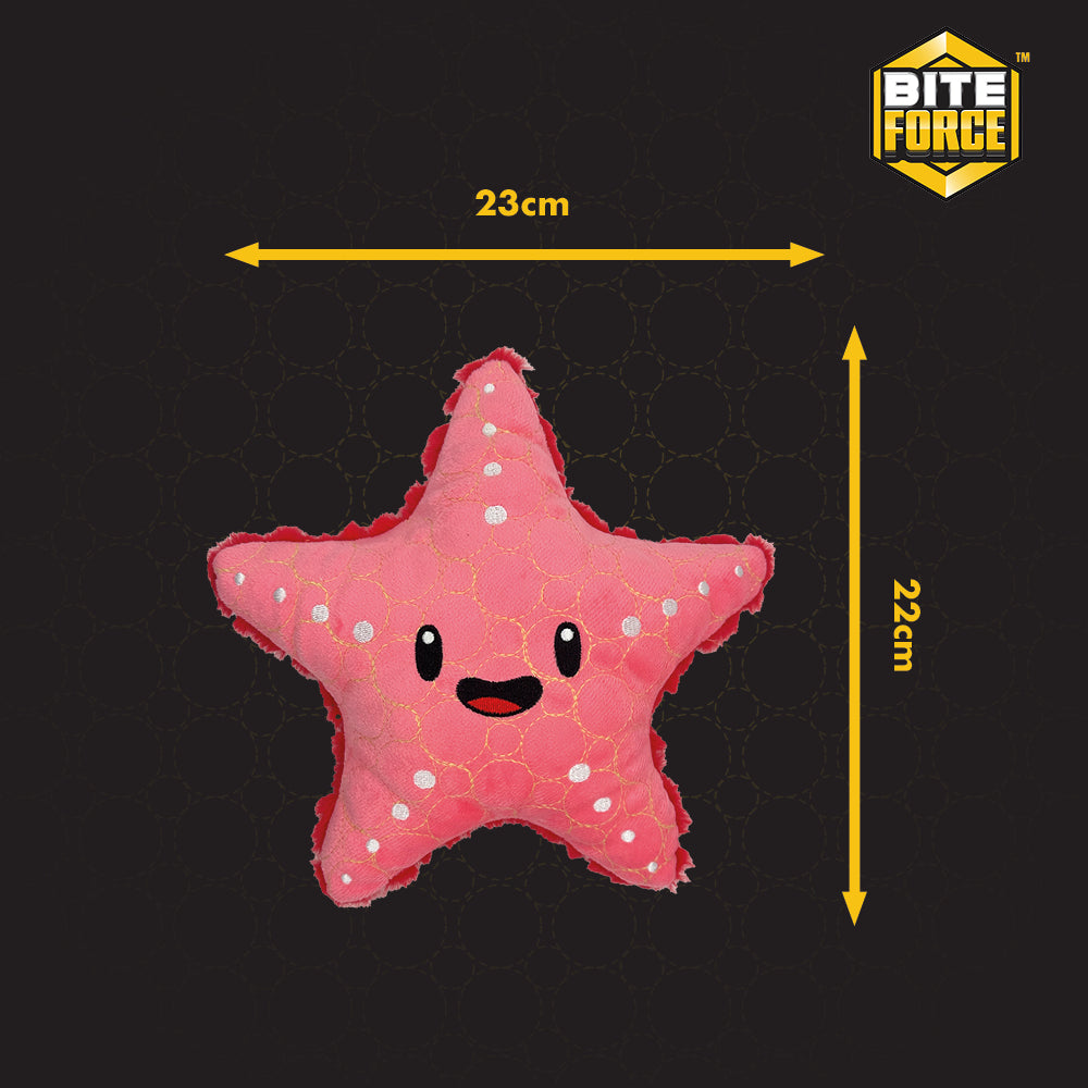 Bite Force Plush Tough Dog Toy - Starfish