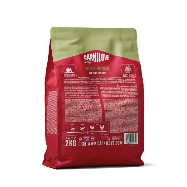 Carnilove Active Adult Dry Cat Food - Duck & Pheasant