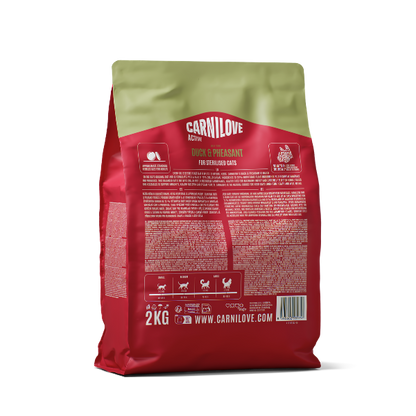 Carnilove Active Adult Dry Cat Food - Duck & Pheasant
