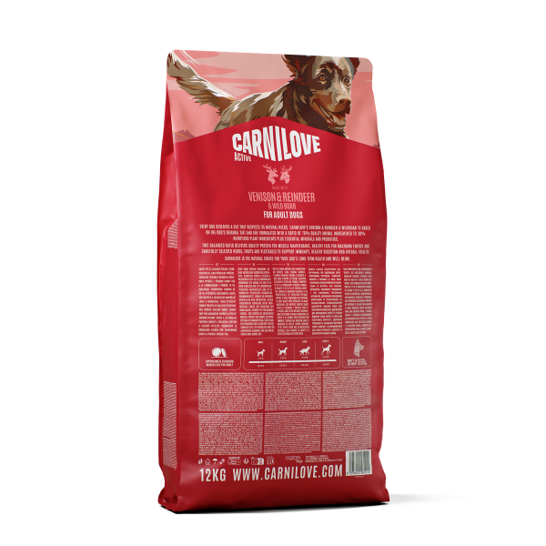 Carnilove Active Adult Dry Dog Food - Venison , Reindeer & Wild Boar