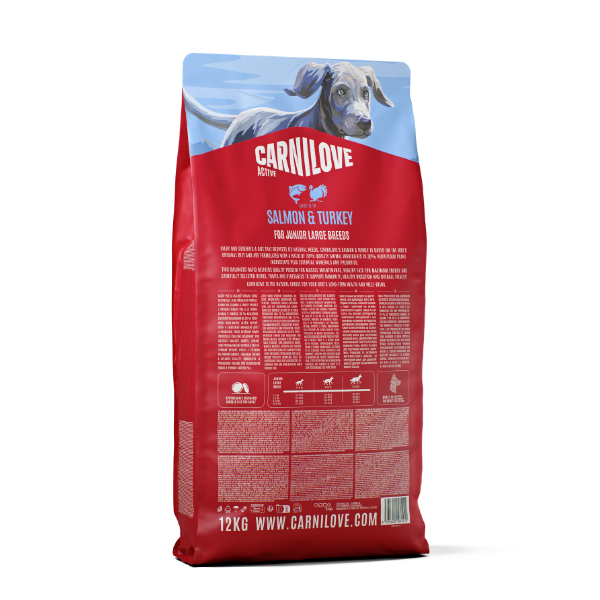 Carnilove Active Large Breed Junior Dry Dog Food - Salmon & Turkey