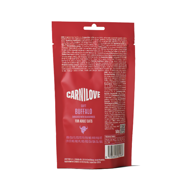 Carnilove Adult Soft Cat Treats - Buffalo with Blueberries
