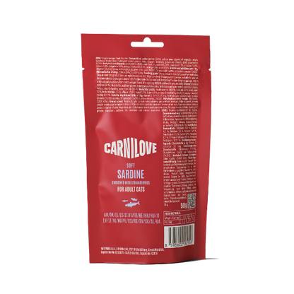 Carnilove Adult Soft Cat Treats - Sardines with Strawberries - 50g
