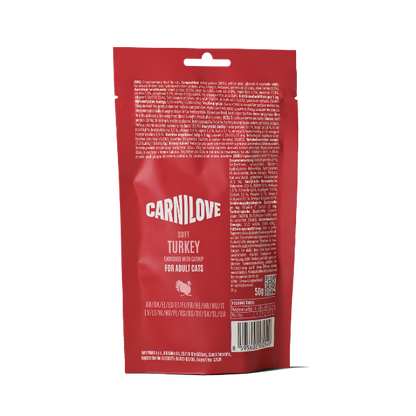 Carnilove Adult Soft Semi Moist Cat Treats - Turkey with Catnip - 50g