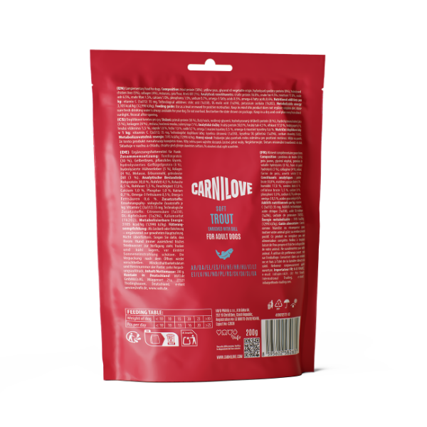 Carnilove Grain Free Semi Moist Soft Dog Treats - Trout with Dill - 200g