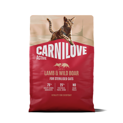 Carnilove Active Sterilised Adult Dry Cat Food - Lamb & Wild Boar