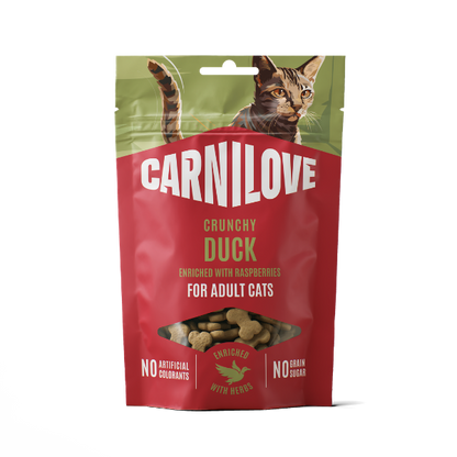 Carnilove Adult Crunchy Cat Treats - Duck with Raspberries - 50g