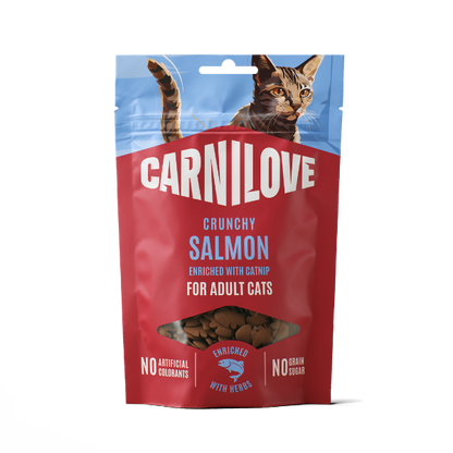 Carnilove Adult Crunchy Cat Treats - Salmon with Catnip - 50g