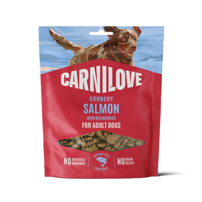 Carnilove Carnilove Grain Free Crunchy Blueberries Salmon pet food packaging