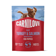 Carnilove Grain Free Puppy Wet Dog Food - Salmon with Blueberries - 12x300g Pouches