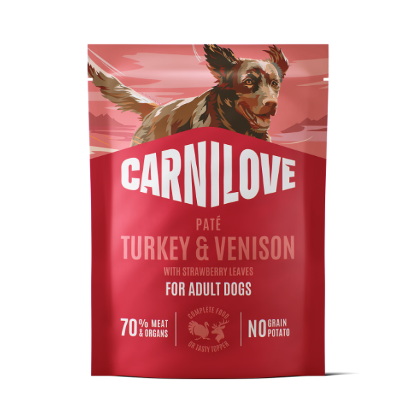 Carnilove Carnilove Strawberry Leaves Turkey Venison pet food packaging