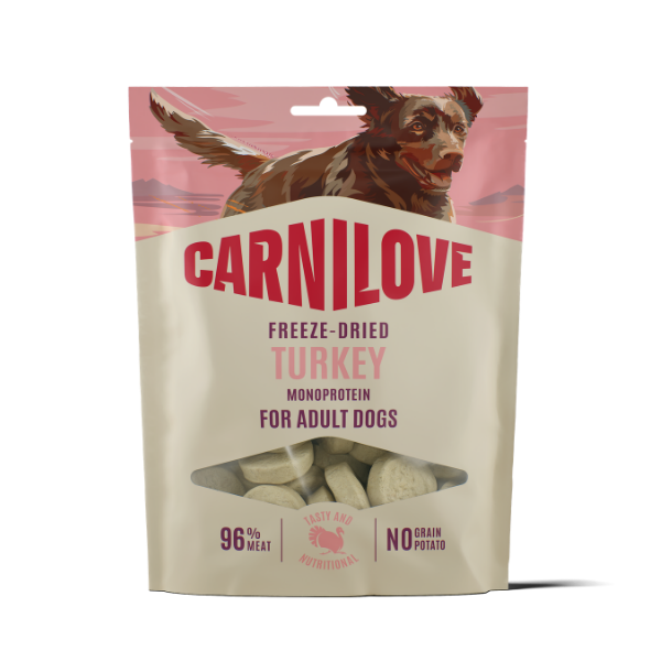 Carnilove Carnilove Freeze Dried Turkey Adult Treat Dog pet food packaging