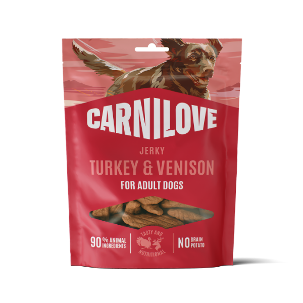 Carnilove Carnilove Jerky Fillets Turkey Venison Adult pet food packaging