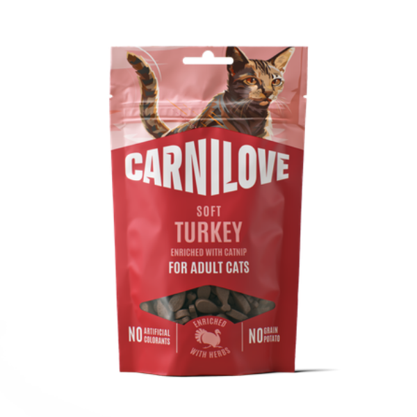 Carnilove Carnilove Soft Semi Moist Catnip Turkey Adult pet food packaging