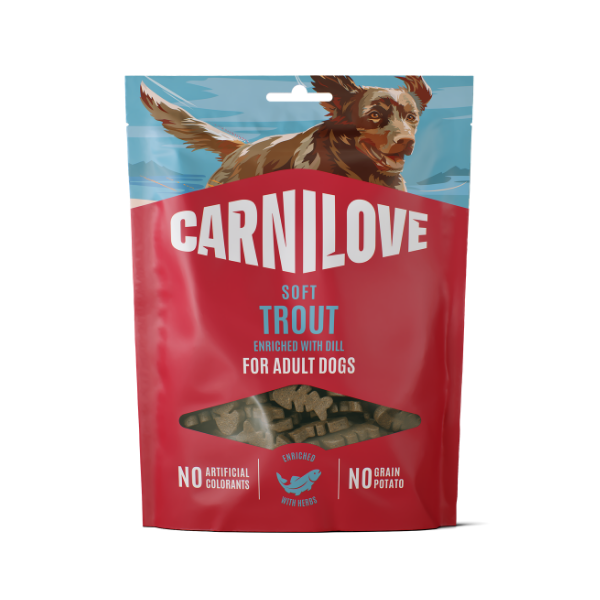 Carnilove Carnilove Grain Free Semi Moist Soft Dill Trout pet food packaging