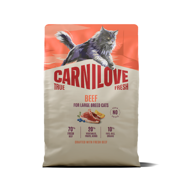 Carnilove Carnilove True Beef Adult Dry Cat Food pet food packaging