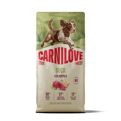 Carnilove Carnilove True Duck Puppy Dry Dog Food pet food packaging
