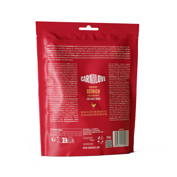 Carnilove Adult Crunchy Dog Treats - Ostrich with Blackberries - 200g