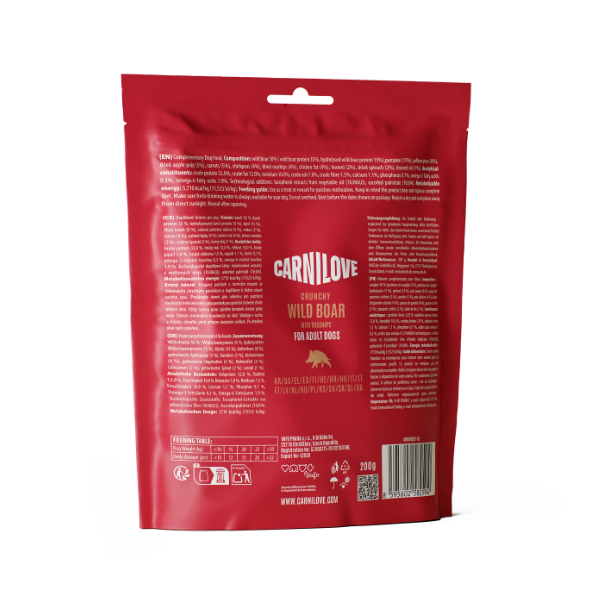 Carnilove Adult Crunchy Dog Treats - Wild Boar with Rosehips - 200g