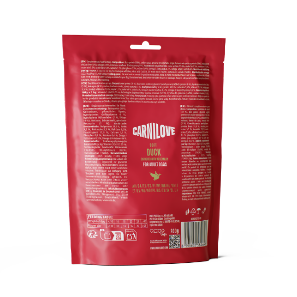Carnilove Grain Free Semi Moist Soft Dog Treats - Duck with Rosemary - 200g