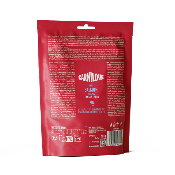 Carnilove Grain Free Semi Moist Soft Dog Treats - Salmon with Thyme - 200g
