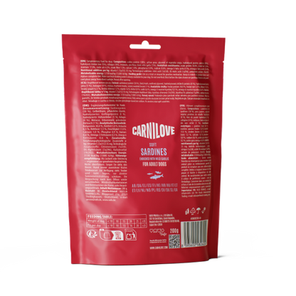 Carnilove Grain Free Semi Moist Soft Dog Treats - Sardines with Wild Garlic - 200g