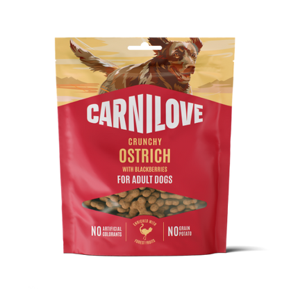 Carnilove Adult Crunchy Dog Treats - Ostrich with Blackberries - 200g