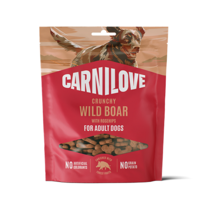 Carnilove Adult Crunchy Dog Treats - Wild Boar with Rosehips - 200g