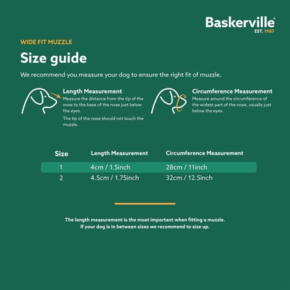 Baskerville Wide Fit Dog Muzzle - Size 2