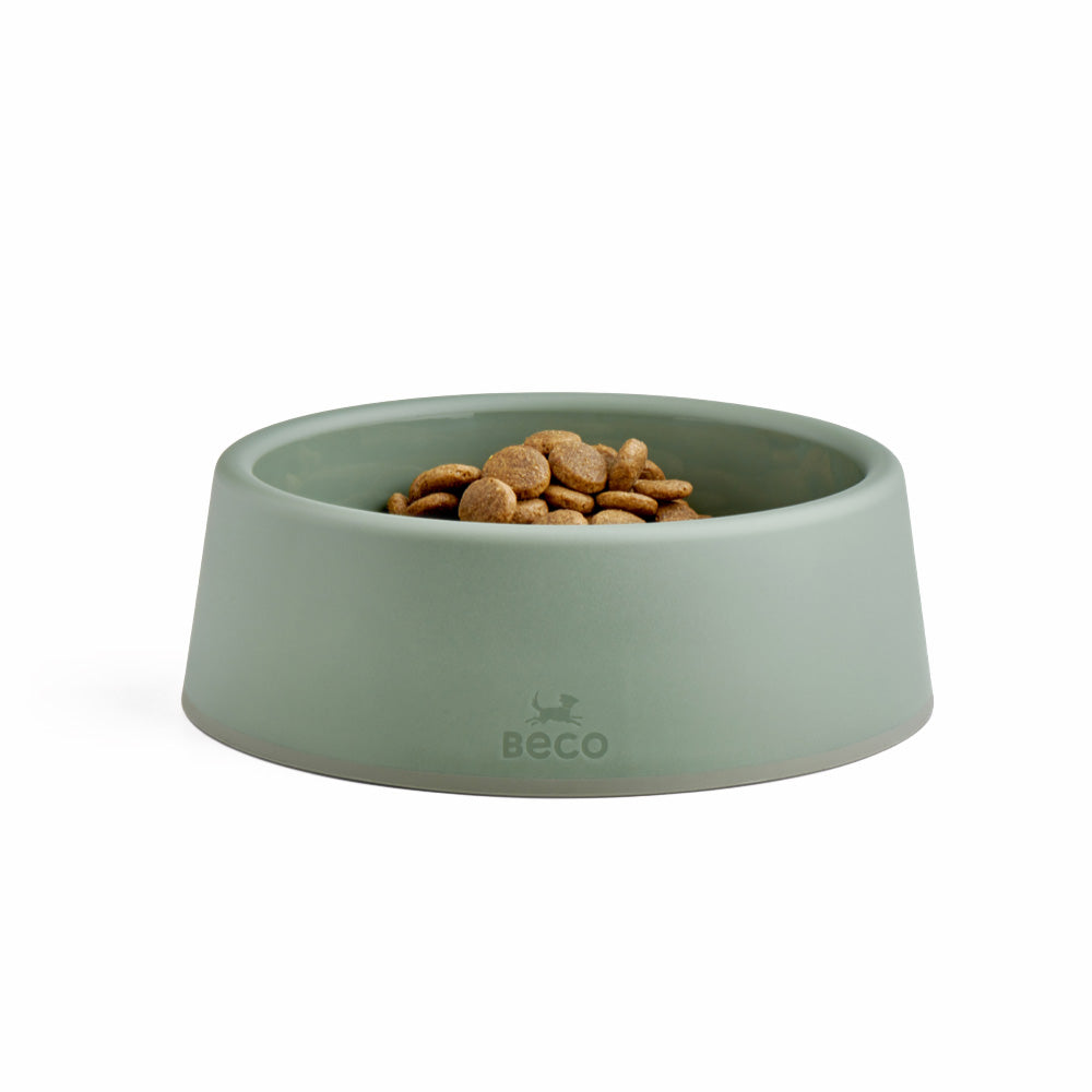 Beco Steady Dog Bowl - Olive Green - Large