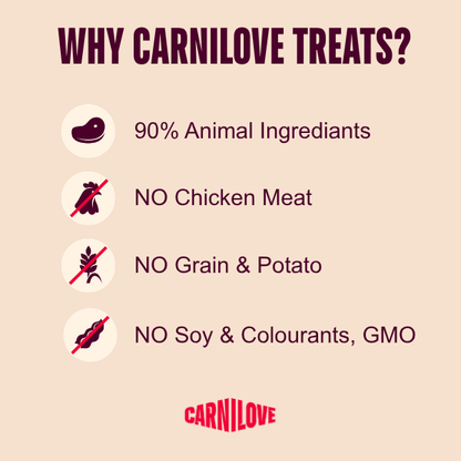 Carnilove Adult Jerky Dog Treats - Beef Fillets - 100g