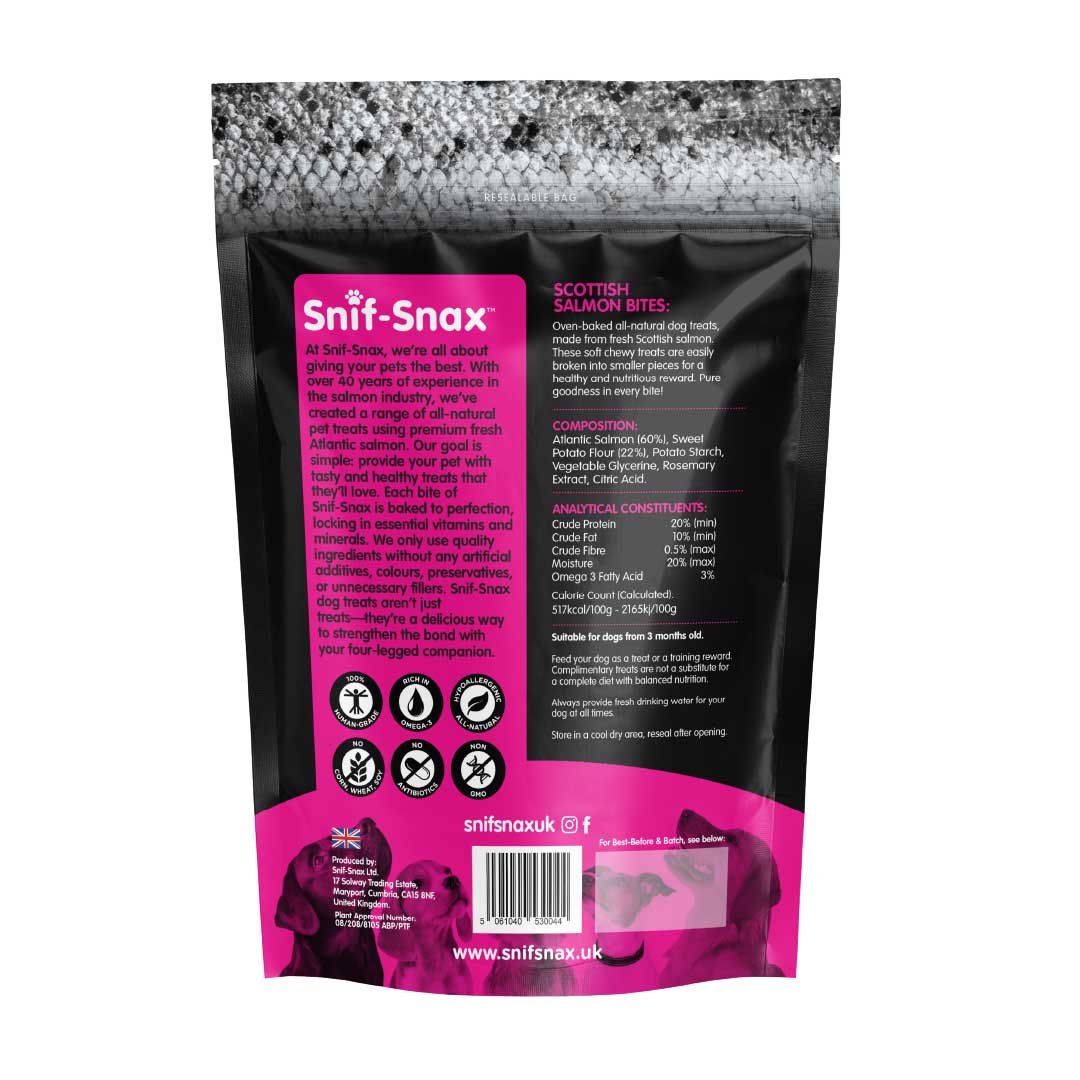 Snif-Snax Scottish Salmon Bites Dog Treats - 1kg