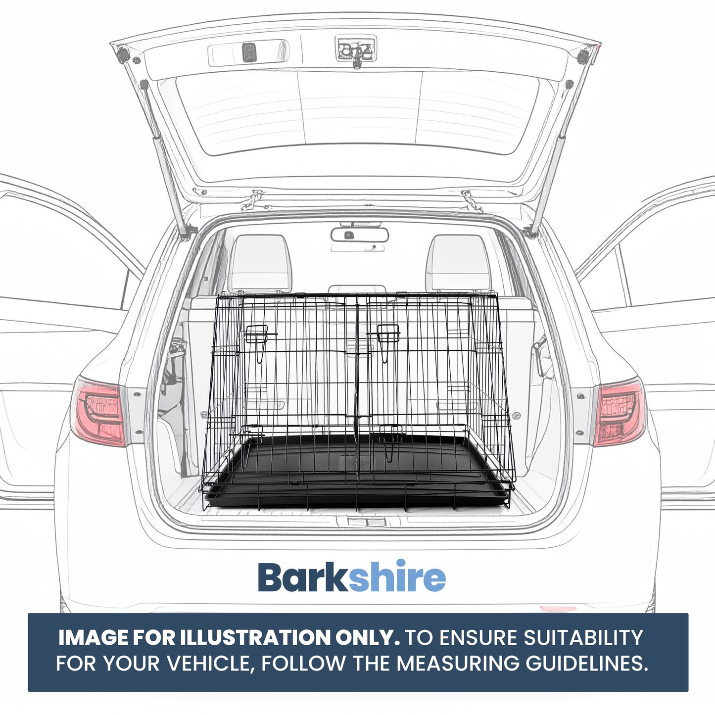 Barkshire Sloping Dog Car Crate - Medium 78 x 50cm