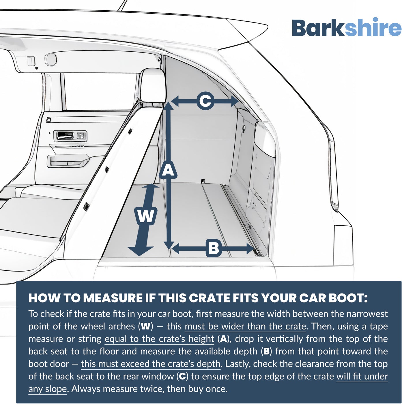 Barkshire Sloping Dog Car Crate - Medium 78 x 50cm