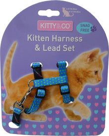 Kitty & Co Snag-Free Spotty Kitten Harness & Lead Set