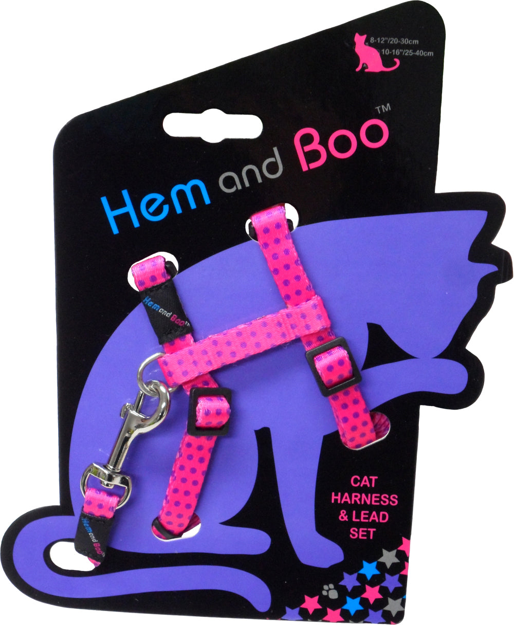 Kitty & Co Snag-Free Spotty Cat Harness & Lead Set