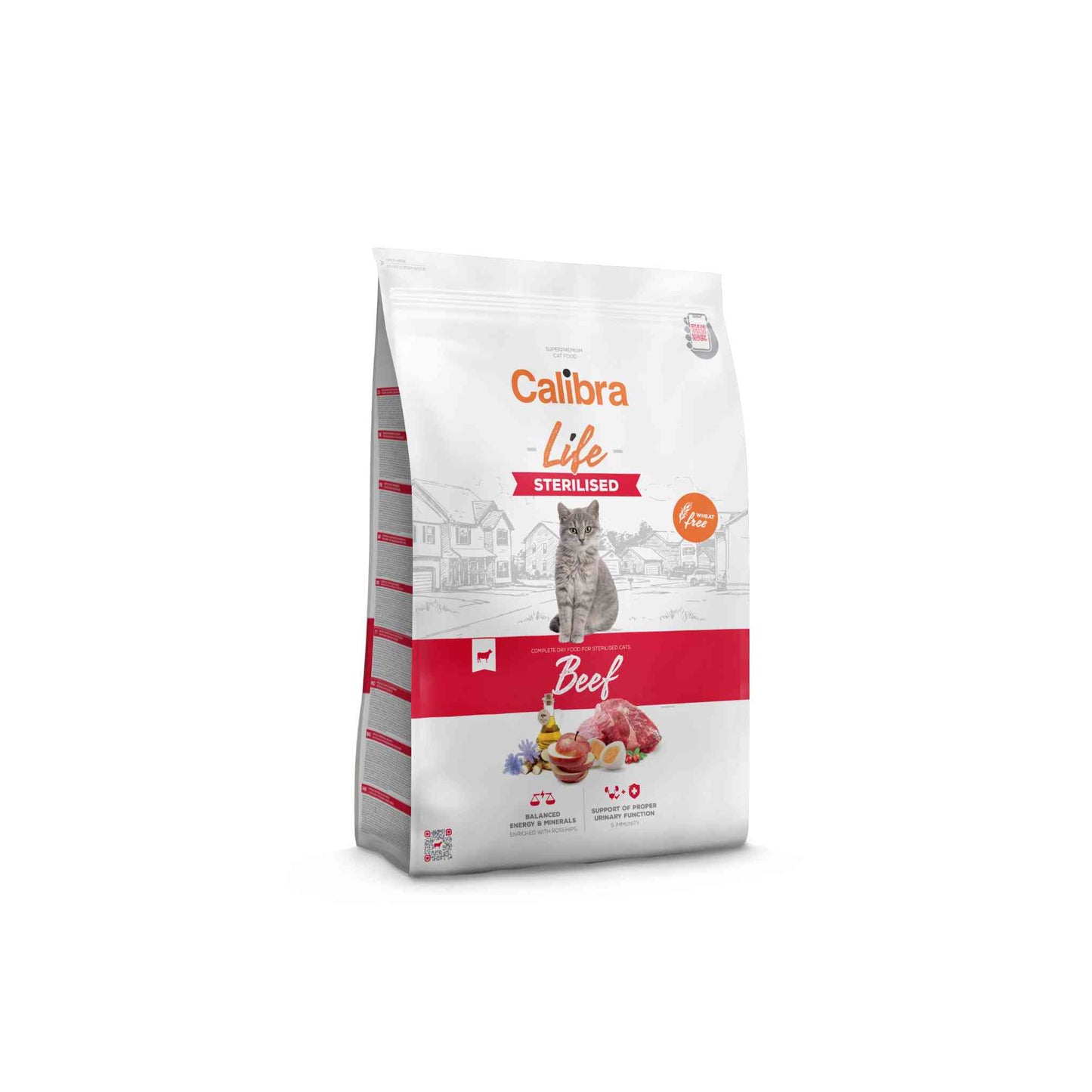Calibra Life Sterilised Dry Cat Food - Beef