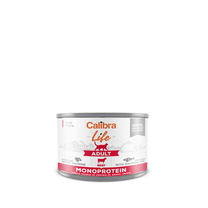 Calibra Life Adult Wet Cat Food - Beef - 6 x 200g Cans