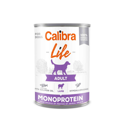 Calibra Life Adult Wet Dog Food - Lamb - 6 x 400g Cans