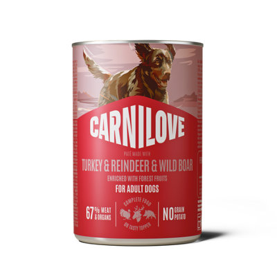 Carnilove Carnilove Reindeer Boar Turkey Adult Wet Dog pet food packaging