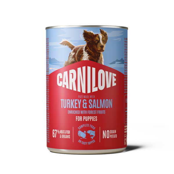 Carnilove Puppy Wet Dog Food Tins - Turkey & Salmon - 6x400g Cans
