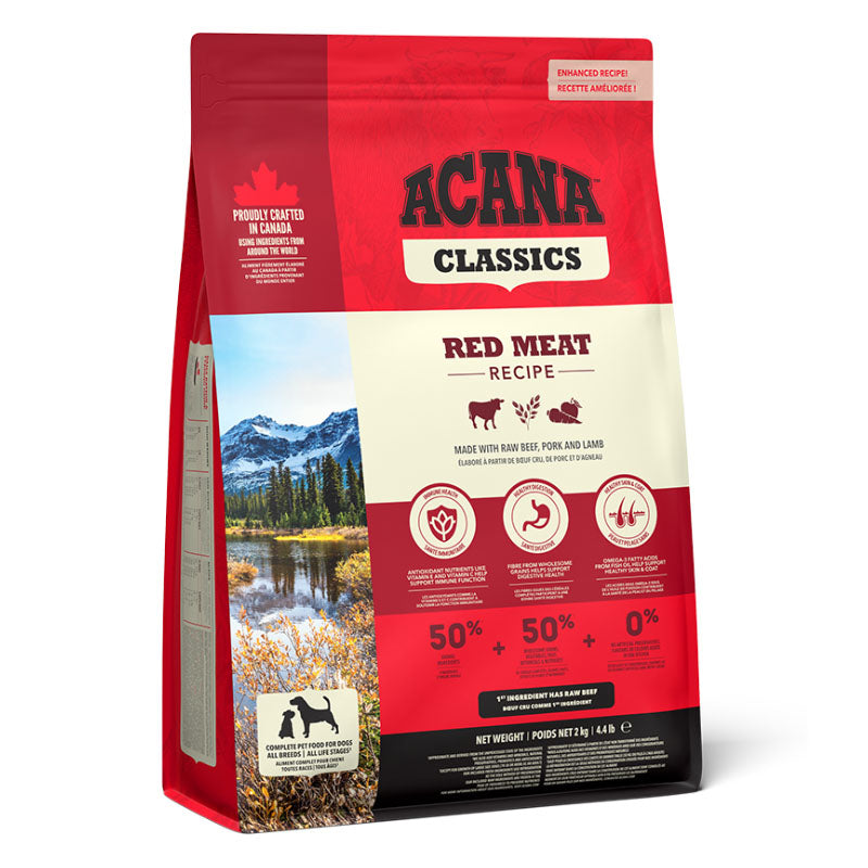 Acana Acana Classics Red Beef Lamb Pork Adult Dry Dog Food pet food packaging