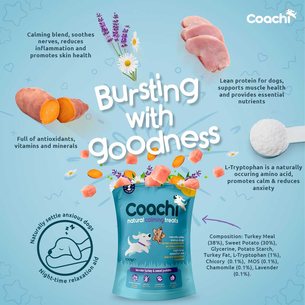 Coachi Natural Dog Calming Treats - Turkey - 100g