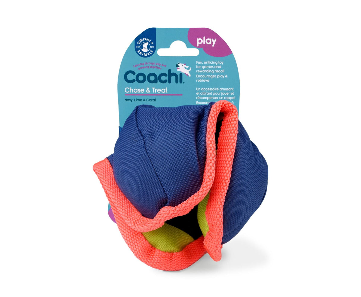 Coachi Chase & Treat Dog Toy - Navy, Lime & Coral