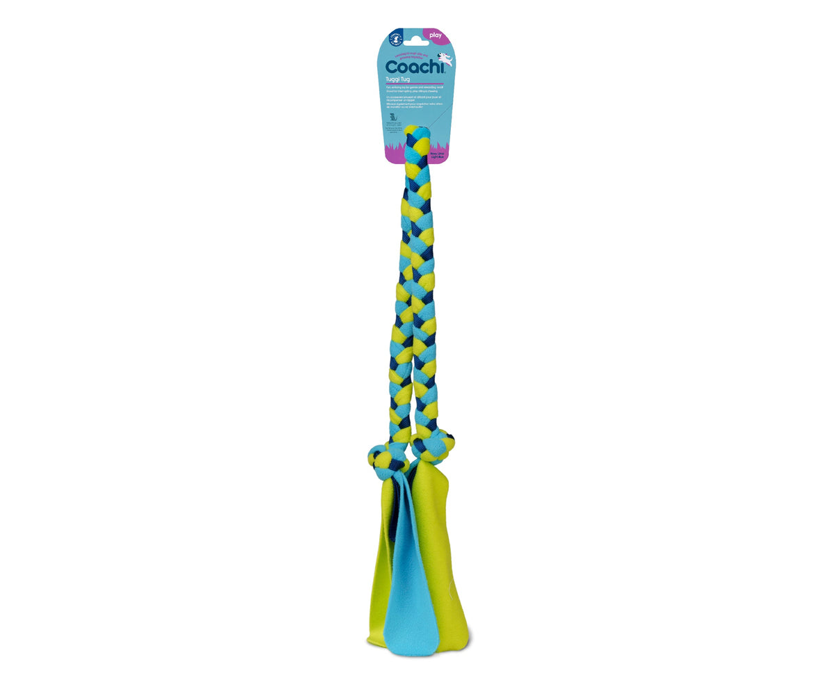 Coachi Tuggi Tug Dog Toy - Navy, Lime & Light Blue